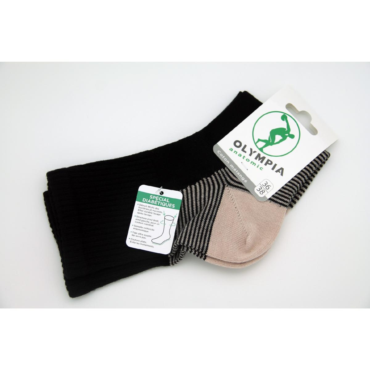 Chaussettes Sport Homme - Chaussettes Coton Hautes - Olympia